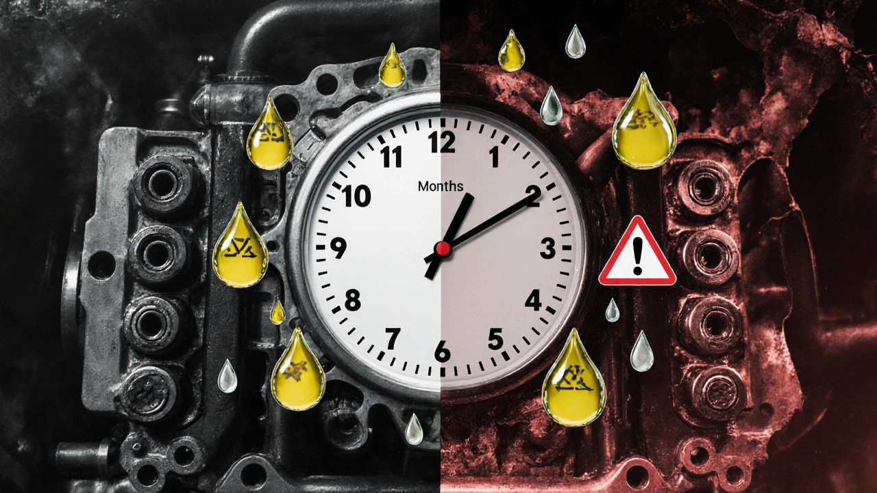 Часы внутри двигателя, где время превращает масло в кислоту и шлам, а защитные свойства исчезают.