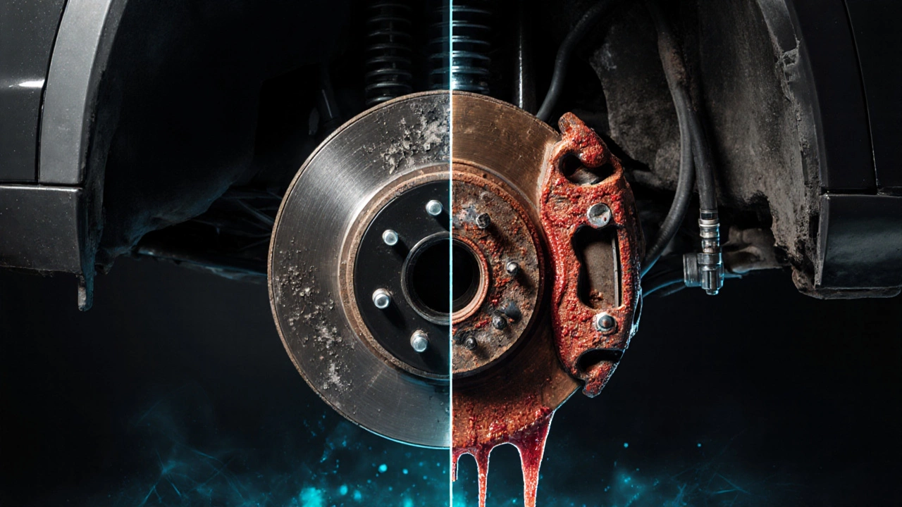 Сравнение нового и разрушенного автомобиля: здоровые и разрушенные детали