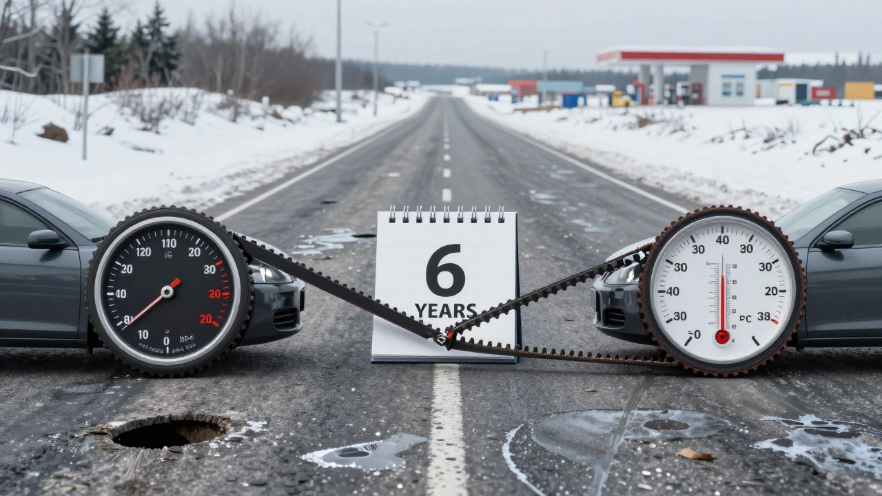 Три фактора ускоряющие износ ремня ГРМ: пробег, время и мороз в российских условиях.