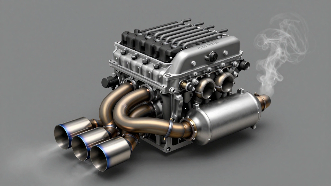 Модифицированная выхлопная система с уменьшенным сопротивлением и высокопроизводительным катализатором