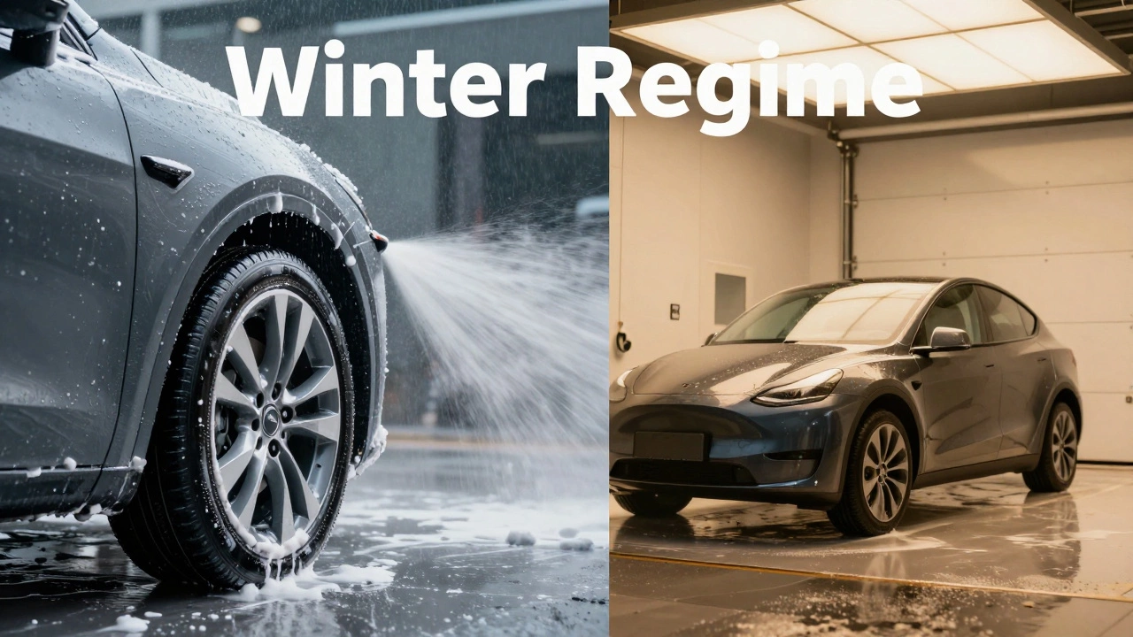 Мойка арок автомобиля зимой и хранение машины в сухом гараже